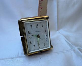 Phinney Walker Brass Case Wind Up Travel Alarm Clock $10.00