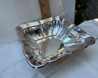 Fisher K165 Duncan Silverplate Square Bonbon Bowl 
