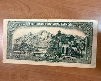The Shansi Provincial Bank – 10 Yuan Reverse Display Banknote $24.00