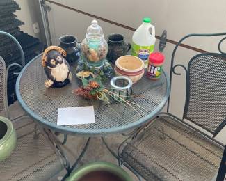 Patio furniture, table and chairs