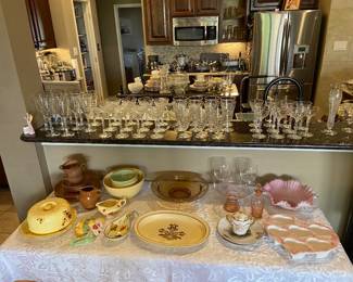 Enough NICE glassware to entertain the entire neighborhood
