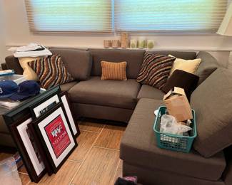 Sectional with extra legs and pillows!