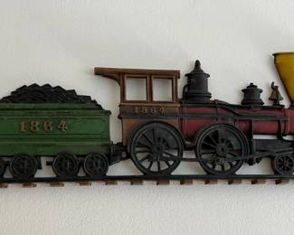 Metal train wall art