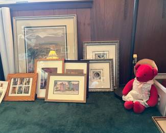 Pink Bear from 1979 (Good Year!) Framed original art