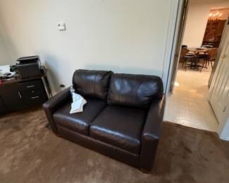 Leather love seat