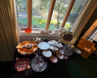 Vintage lazy Susan China silver plate