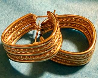 14K Double Braided Earrings