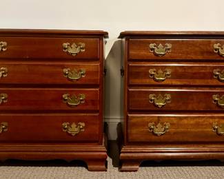 Chippendale Style Nightstands, Four Drawer