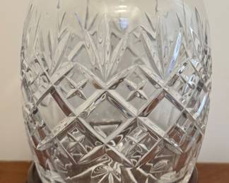 Crystal Biscuit Jar on Rosewood Stand