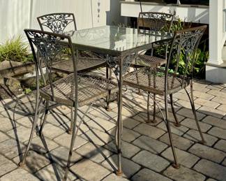 Wrought Iron Table & 4 Chairs