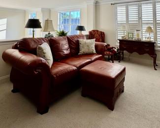 Leather Sofa & Ottoman