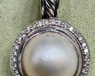 David Yurman Mabe Pearl & Diamond Pendent