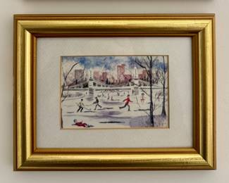 "Boston Public Garden" Miniature Watercolor