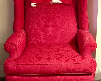 Upholstered Red Armchair