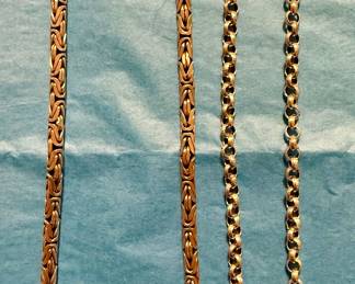 Balinese Silver Chain on left and Rolo Chain on right