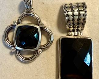 Sterling & Black Onyx Pendants