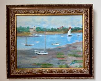 "Harbor View" Oil on Canvas, Signed