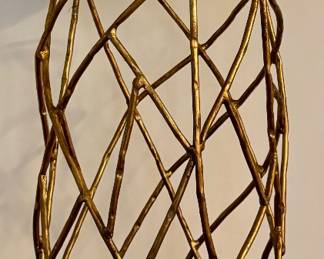 Geometric Side Table & Brass Pinecones