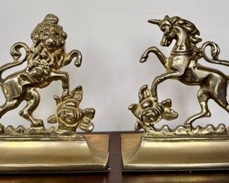 Vintage Lion & Unicorn Bookends