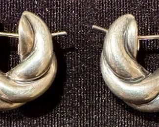 David Yurman Sculpted Sterling Cable Earrings 