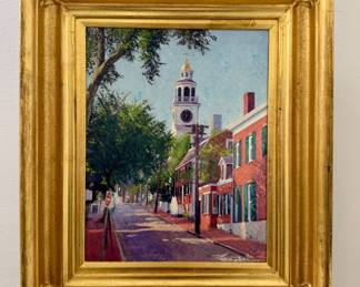 "Beacon Street" Oil on Canvas, Signed