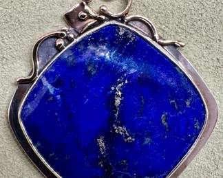 Artisan Crafted Sterling, Lapis & 14K Pendant