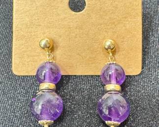 14K & Amethyst Earrings