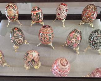 Collection of Ukrainian Pysanky, Decorative Easter Eggs