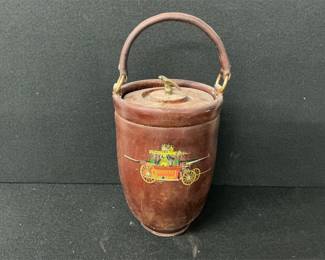 Loyal Papeete Firetruck Brown Leather Ice Bucket