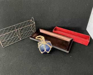 Vintage Glass Buoy & Decorative Trays/Baskets