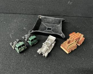 Toy train and trucks