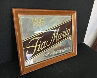 Framed Tia Maria Liqueur Mirror Sign