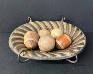 decorative bowl and orbs