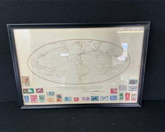 World Map with Stamp Collection