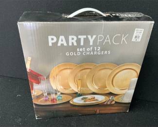 gold party chargers