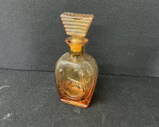 Vintage Amber Glass Novelty Bottle