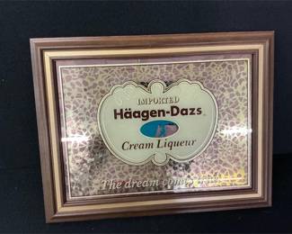Haagan-Dazs Cream Liqueur Framed Mirror Sign