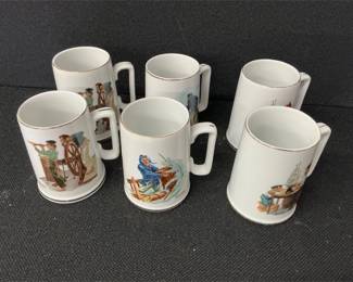 Set of 6 Ceramic Beer Mugs