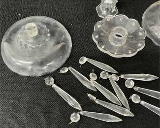Vintage Crystal Candle Holder Parts/Pieces