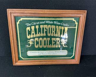 California Cooler Framed Mirror Bar Sign