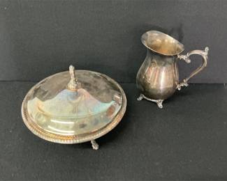 Silver-plate Pitcher and Serving Dish