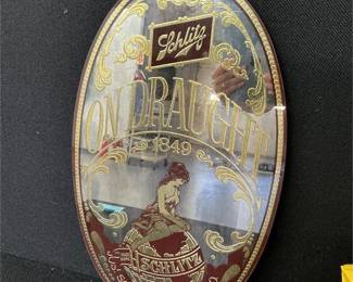Schlitz Beer Mirror Sign and Rain Poncho
