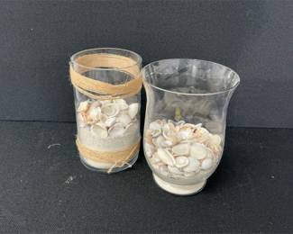 Decorative vases with shells