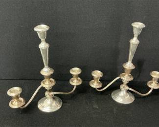 Two Silver-plate Convertible Candelabra