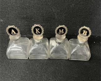 Lettered Squared Glass Bottles