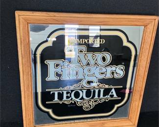 Two Fingers Tequila Mirrored Wall Sign