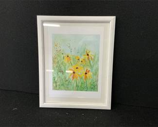 Signed Watercolor Daisy Framed Print