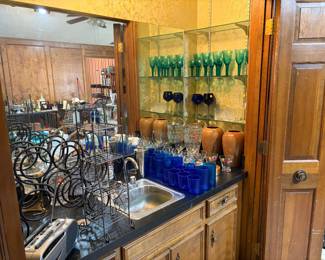 Glasses and bar items
