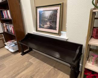 Super cute little dark wood bench