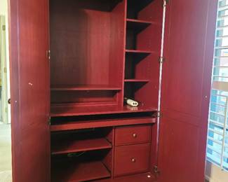 Red Desk/ Craft Cabinet